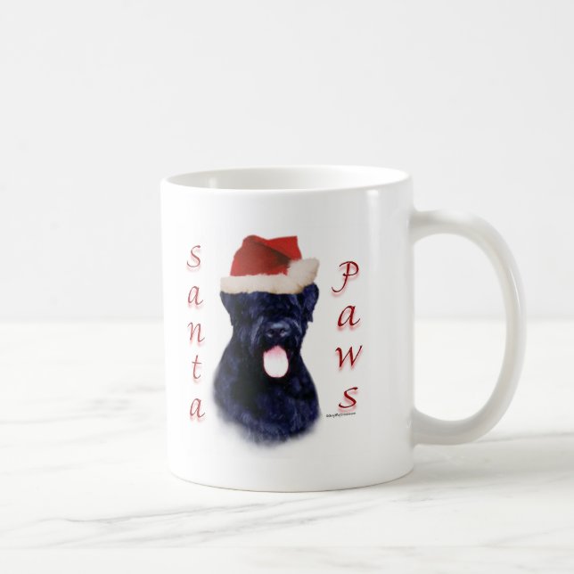 Black Russian Terrier Santa Paws Kaffeetasse (Rechts)