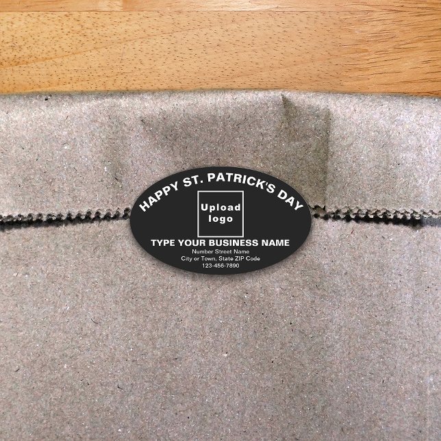 Black Saint Patrick Business Oval Shape Sticker (Von Creator hochgeladen)