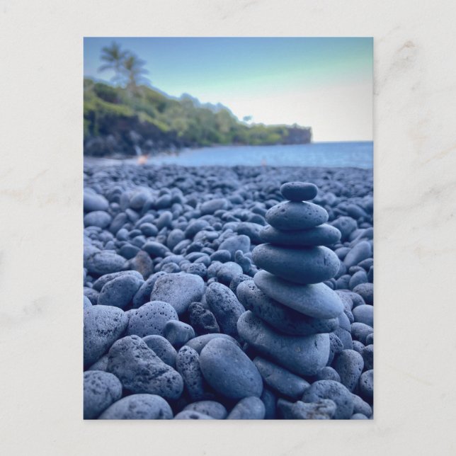 Black Sand Beach, Waianapanapa Staat Park, Maui Postkarte (Vorderseite)