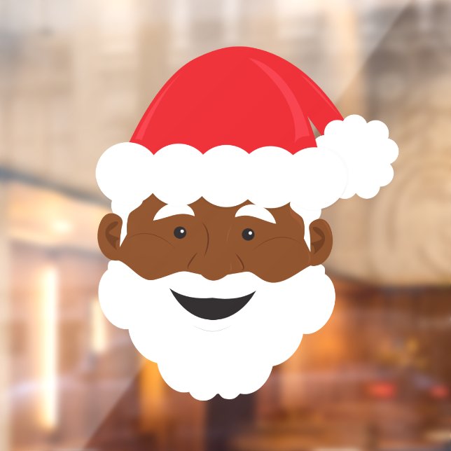 Black Santa Brown Skin Weihnachten Fensteraufkleber (Blatt 2)