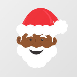 Black Santa Brown Skin Weihnachten Fensteraufkleber