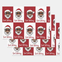 Black Santa Christmas Geschenkwrap