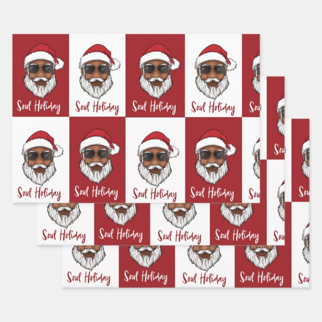 Black Santa Christmas Geschenkwrap  Geschenkpapier Set (Set)