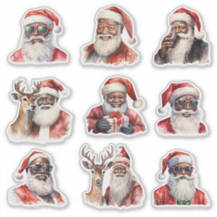 Black Santa Claus Aufkleber