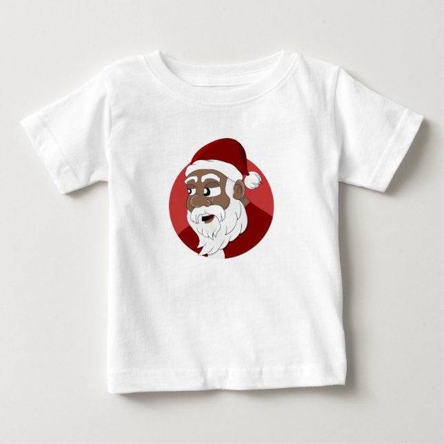 Black Santa Claus Cartoon Baby T-shirt (Vorderseite)
