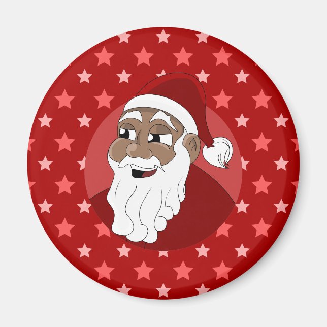 Black Santa Claus Cartoon Magnet (Vorne)