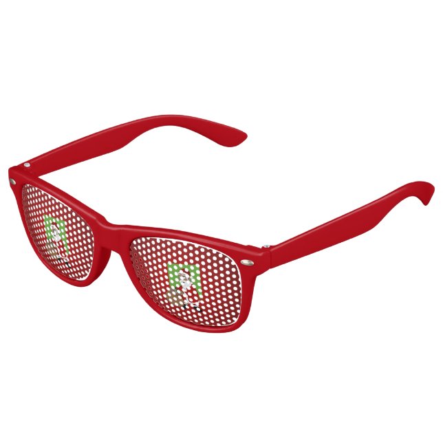 Black Santa Claus Cartoon Sonnenbrille (Schrägansicht)