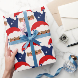 Black Santa Claus Sparkle Ästhetisches Weihnachtsb Geschenkpapier