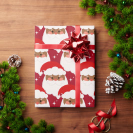 Black Santa Claus Sparkle Ästhetisches Weihnachtsr Geschenkpapier