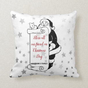 Black Santa Claus und Stars Kissen
