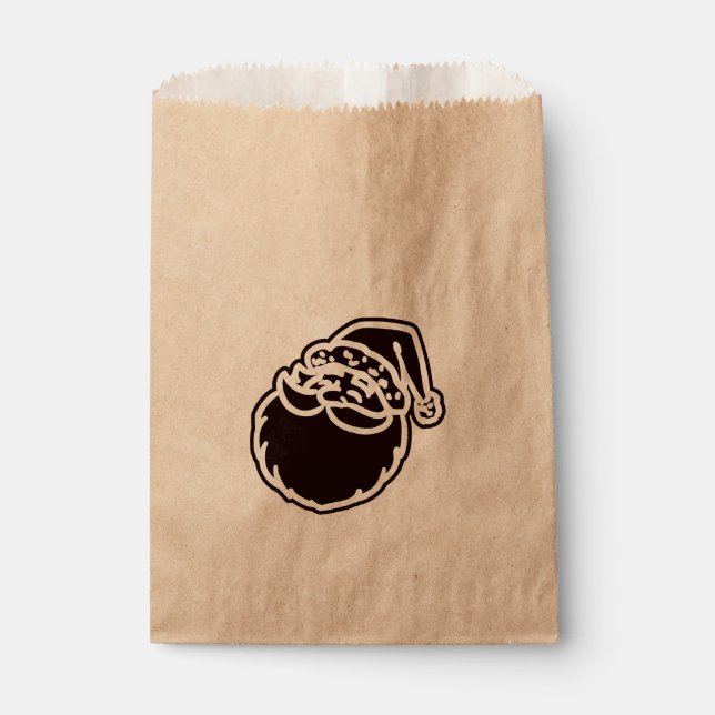 Black Santa Face Weihnachtsfeiertag Gefallen Lecke Geschenktütchen (Vorderseite)