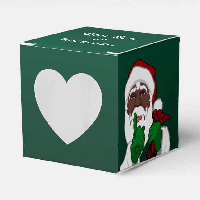 Black Santa Geschenkboxen personalisieren Weihnach Geschenkschachtel (Vorderseite)