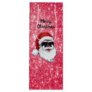 Black Santa Holiday Geschenk Bah Geschenktüte Für Weinflaschen