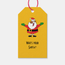 Black Santa Hugs Paper Geschenkmarke