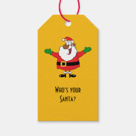 Black Santa Hugs Paper Geschenkmarke Geschenkanhänger