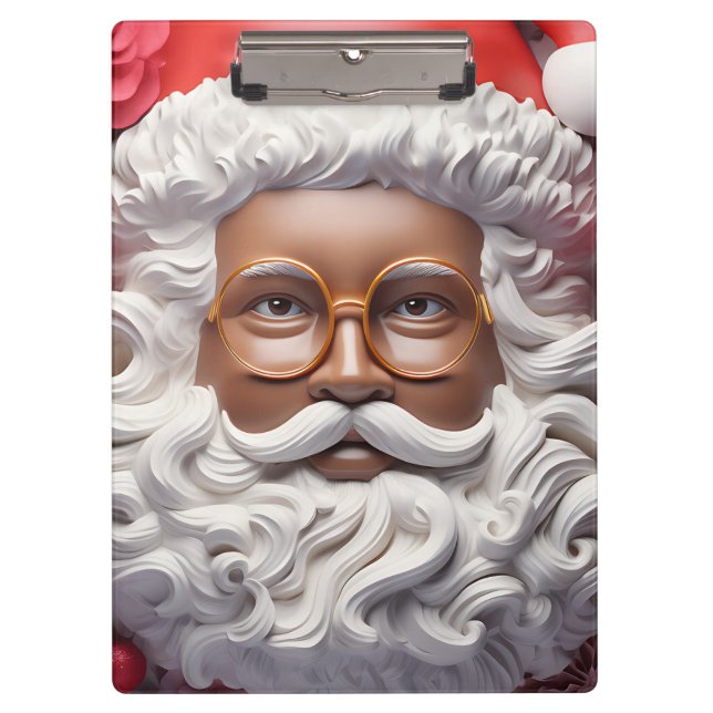 Black Santa Melanin Christmas King Bruh Saint Nick Klemmbrett (Vorderseite)