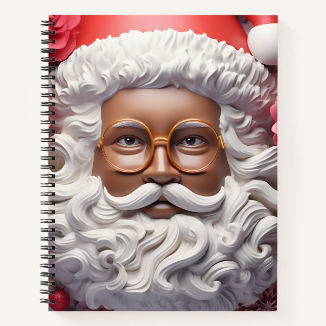 Black Santa Melanin Christmas King Bruh Saint Nick Notizbuch (Vorderseite)