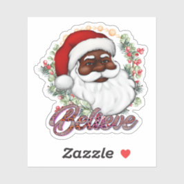 Black Santa Melanin Weihnachten Männer Frauen Kind Aufkleber