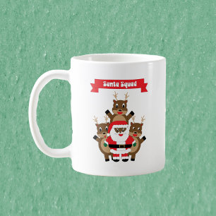 Black Santa Squad Reindeer Funny Kaffeetasse