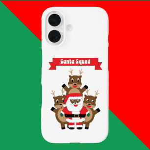 Black Santa Squad Weihnachtsbaum Reindeer Funny iPhone 16 Hülle