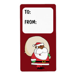 Black Santa Toy Sack Geschenketikett