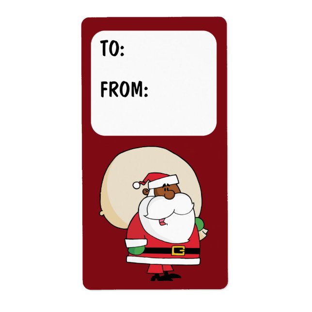Black Santa Toy Sack Geschenketikett (Vorne)