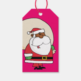 Black Santa Toy Sack Paper Geschenkmarke Geschenkanhänger