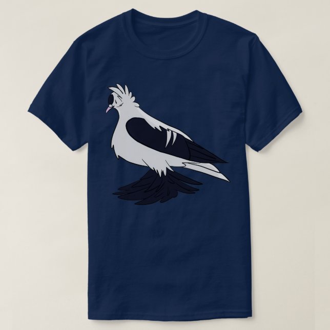 Black Saxon Fairy Swallow Pigeon T-Shirt (Design vorne)