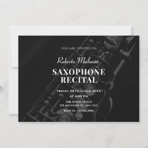 Black Saxophon Jazz-Musik Einladung