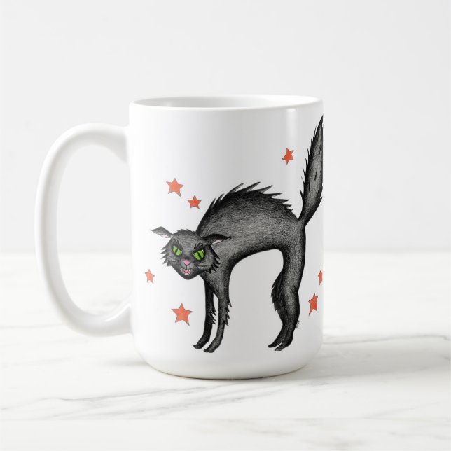 Black Scaredy Cat Tasse (Links)