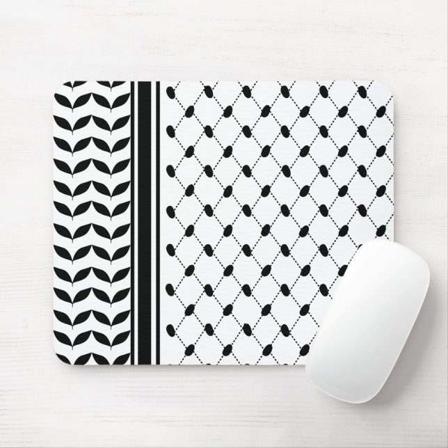 Black Scarf Hatta Keffiyeh Pattern Mousepad (Mit Mouse)