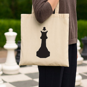 Black Schach Piece Tote Bag Tragetasche