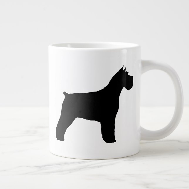 Black Schnauzer Dog Silhouetten Jumbo-Tasse (Rechts)
