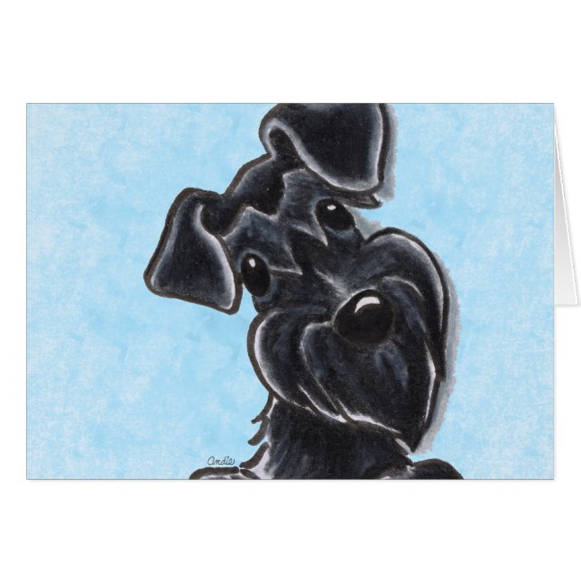 Black Schnauzer Natural Ears Custom (Vorderseite (Horizontal))