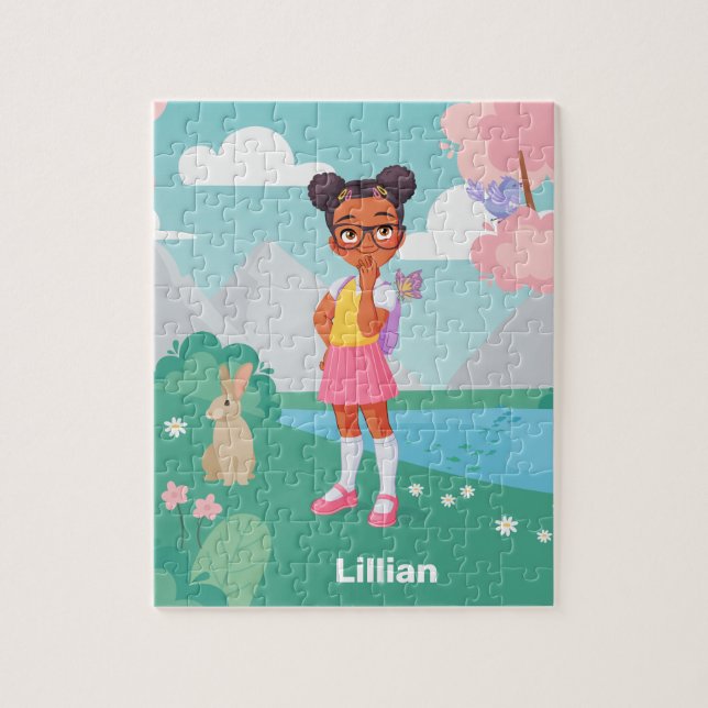 Black School Girl Personnalisé Jigsaw Puzzle Puzzl (Vertical)