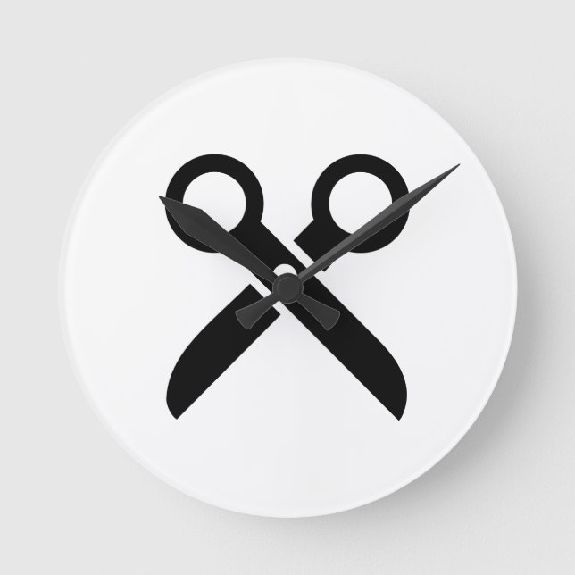 Black Scissors icon Runde Wanduhr (Vorderseite)