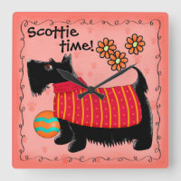 Black Scottie Time Dog Personalisiert Red Orange