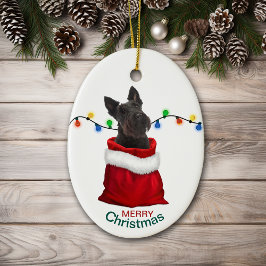 Black Scottish Terrier Dog Holiday Gift Bag Keramik Ornament