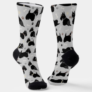Black Scottish Terrier Paws and Bones Socks Socken