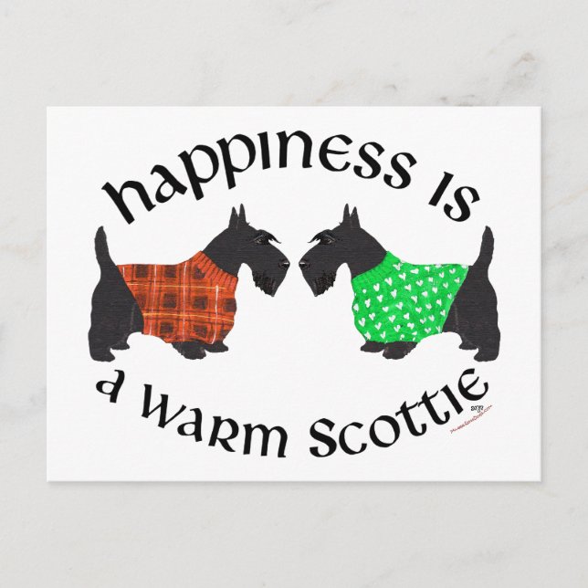 Black Scottish Terriers Happy Postkarte (Vorderseite)