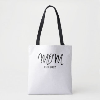 Black Script Established Mom Tote Bag Tasche
