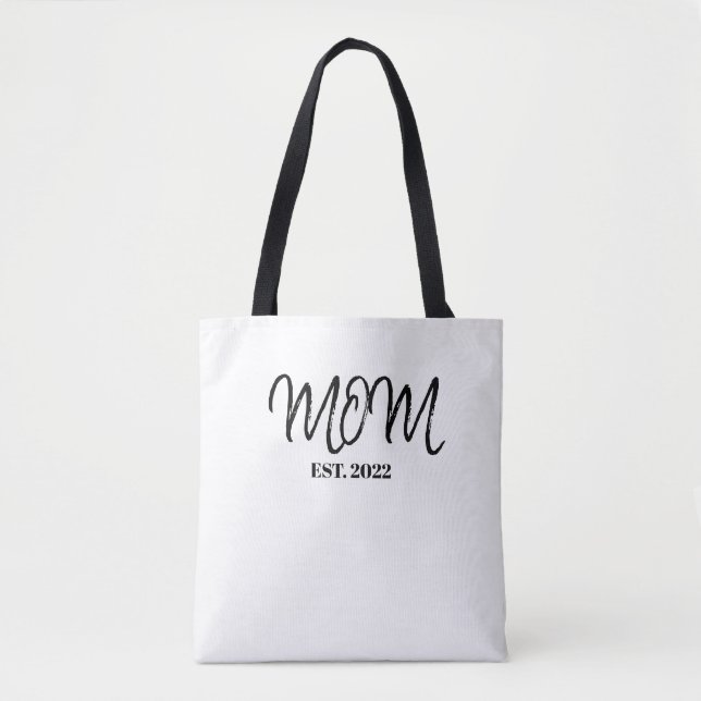 Black Script Established Mom Tote Bag Tasche (Vorderseite)