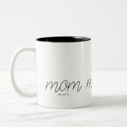 Black Script Established Mom  Zweifarbige Tasse