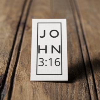Black Script John 3:16 Gospel Tract Visitenkarte