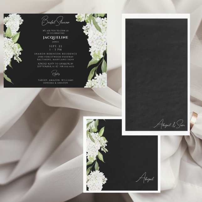 Black Script Names Wedding Serviette (Von Creator hochgeladen)