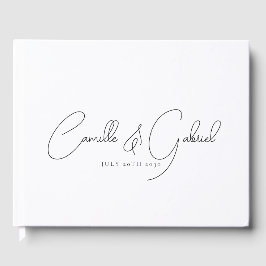 Black Script Names Wedding White Guest Book Gästebuch