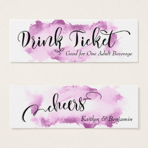 Black Script & Raspberry Aquarelle Boire Billets