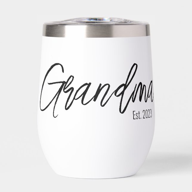 Black Script Typography Grandma Established Year (Vorderseite)
