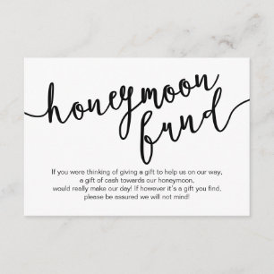 Black Script, Wedding Honeymoon Fund Wish Begleitkarte