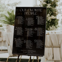 Black Seating Chart Wedding 9 Tables Akronylic Sig Acrylschild